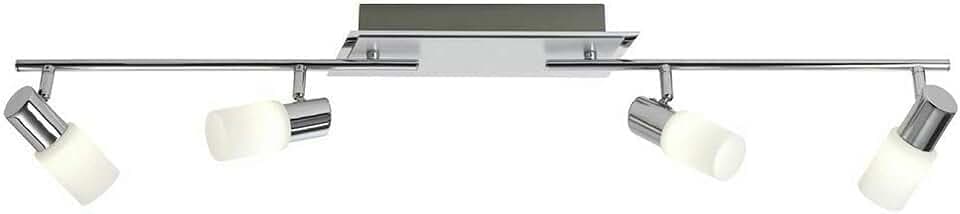 Trio-Leuchten LED-Balken Aluminium gebürstet/chrom, Glas weiß gewischt, mit 2 Gelenken, inklusiv 4x4.5W LED, Breite: max. 100 cm 821410405