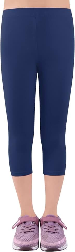 L&K-II Kinder Mädchen Leggings 3/4 Mädchen Hose Capri-Hose aus Baumwolle Schulkleidung Alter 4–18 Jahre 2723