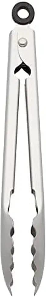 KitchenAid Gourmet Stainless Steel Serving Tongs with Hang Hook and Secure Closing Lock, 9 Inch, Stainless Steel