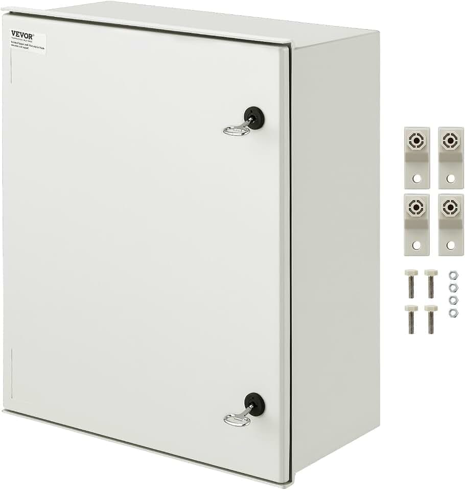 VEVOR Schaltschrank NEMA Stahlgehäuse, 600x500x230 mm, NEMA 4X Glasfaser-Elektrogehäuse, IP66 wasser- & staubdicht, geeignet für den Innen- & Außenbereich, inklusive Montageplatte