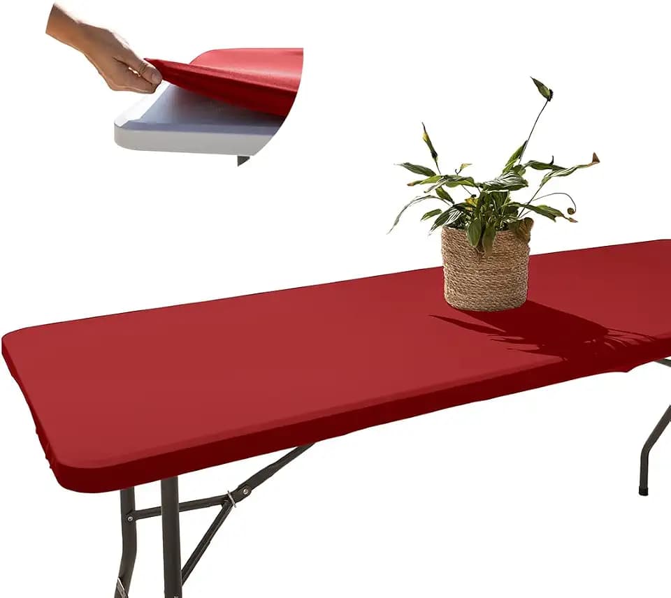 Tischdecke mit Gummizug Rechteckig 182x76 cm, Abwaschbare Gartentischdecke