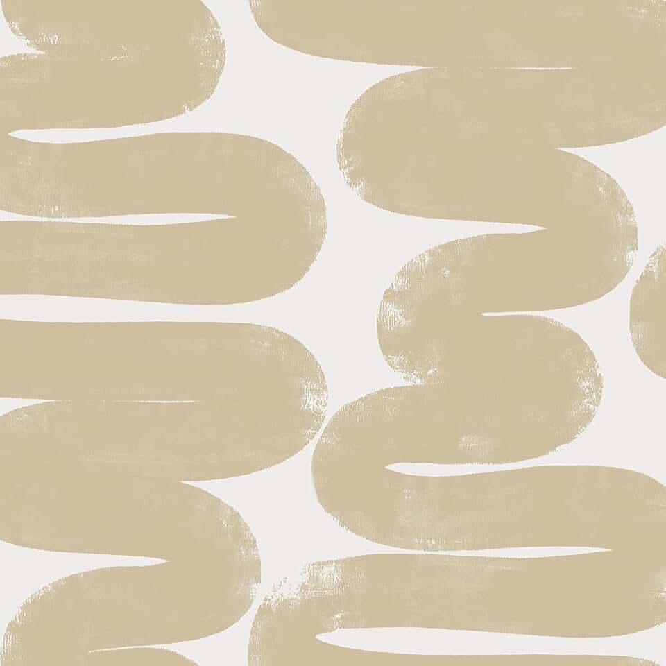 Tempaper x Bobby Berk Beige & White Wiggle Room Removable Peel and Stick Wallpaper, 20.5 in X 16.5 ft, Made in The USA