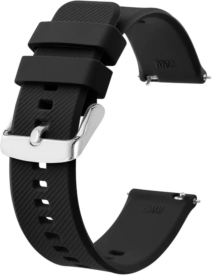 BISONSTRAP Uhrenarmband 18mm 19mm 20mm 21mm 22mm, Silikon Uhrenarmbänder mit Schnellverschluss für Männer Frauen