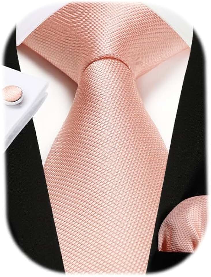 Enlision Mens Ties Stripe Tie and Pocket Square Set Classic Formal Woven Neckties Handkerchief Cufflinks Wedding