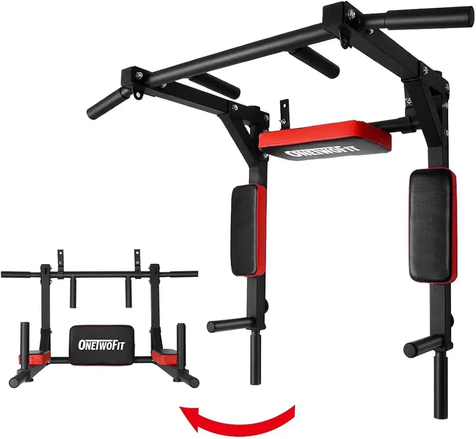 ONETWOFIT Schwerlast multifunktionelle Klimmzugstange für die Wandmontage | Pull Up Bar Trainingsstange Dip Station für das Training zu Hause und im Fitnessstudio,Trainingsgewicht bis zu 200kg OT126