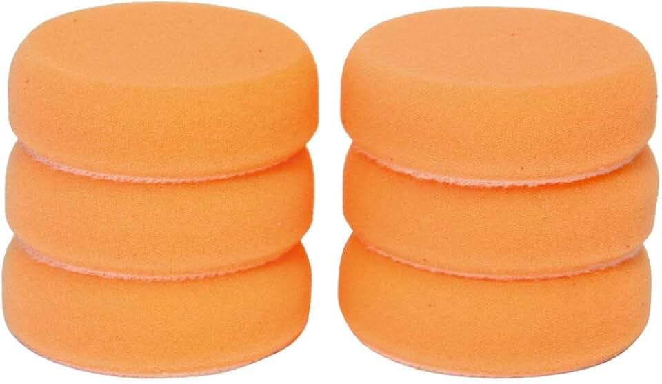 Dino KRAFTPAKET Polierschwamm 75mm X 30mm MEDIUM (SET: 6 Stück) Mittelhartes Polierpad medium für Polierteller Stützteller mit Klett