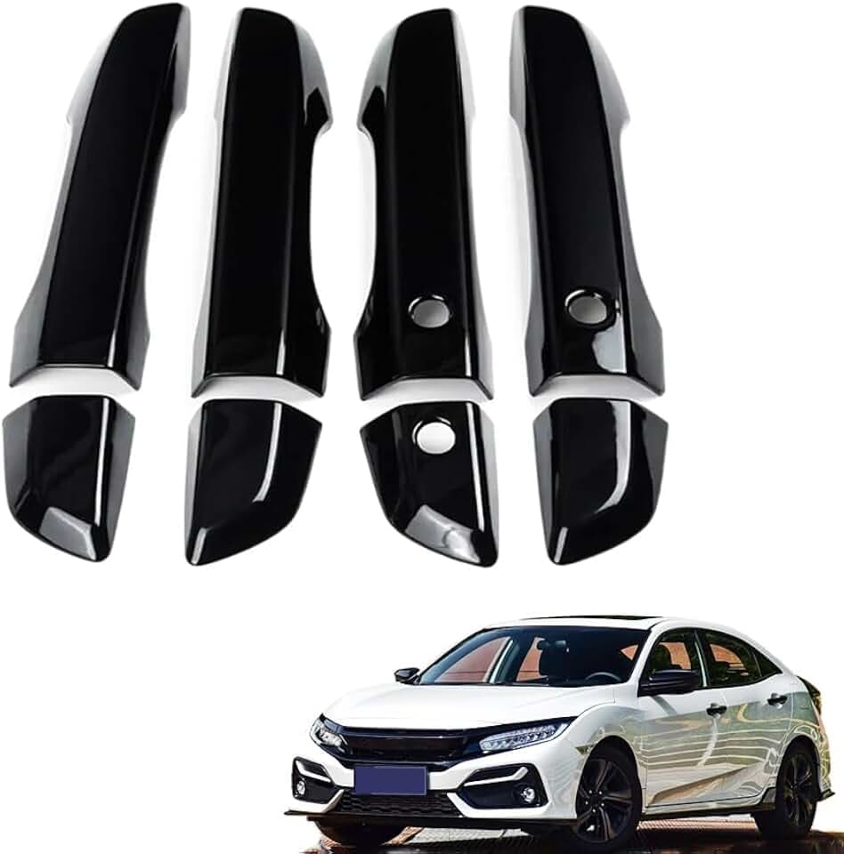 8Pcs for 10th Gen Civic Accessories Door Handle Cover Exterior Decoration Compatible with Honda Civic 2016~2021 (with Smart Hole Piano Black)