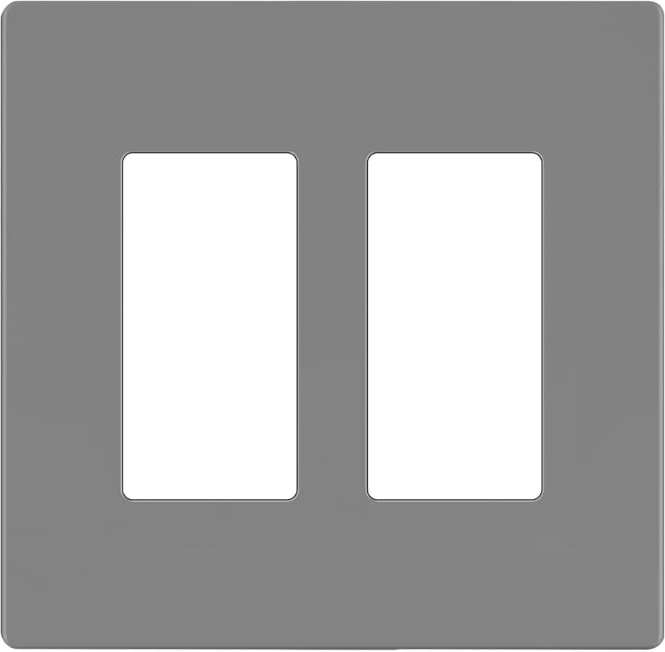 LIDER Decorator Switch Cover, Screwless Wall Plate, Mid-Size 2-Gang