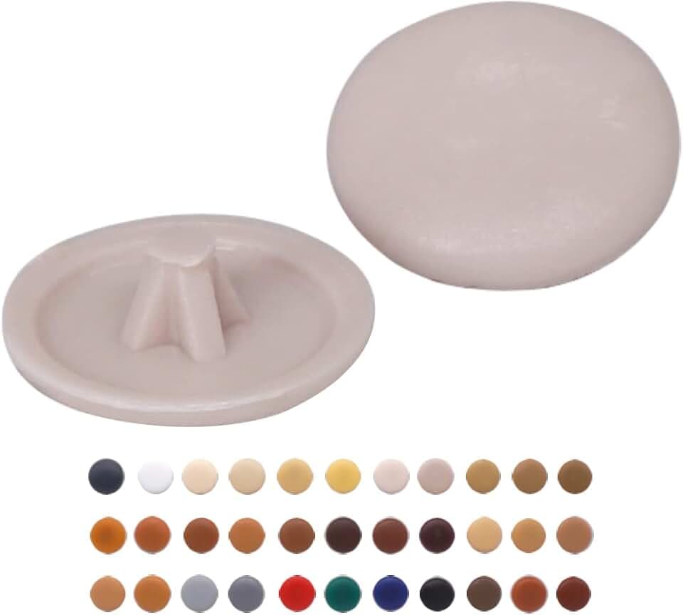 (50 Stück) Pozi-Schraubenabdeckkappen, 12 mm Durchmesser, Pozidriv-Kopf-Clip auf Kunststoffabdeckungen, dekorative Möbelkappe (50, Beige S6)