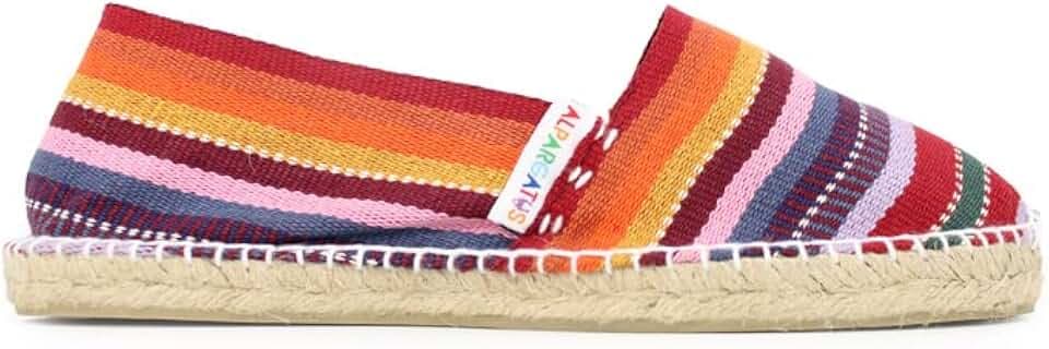 Espadrilles mit mehrfarbigen Streifen, handgefertigt in Spanien