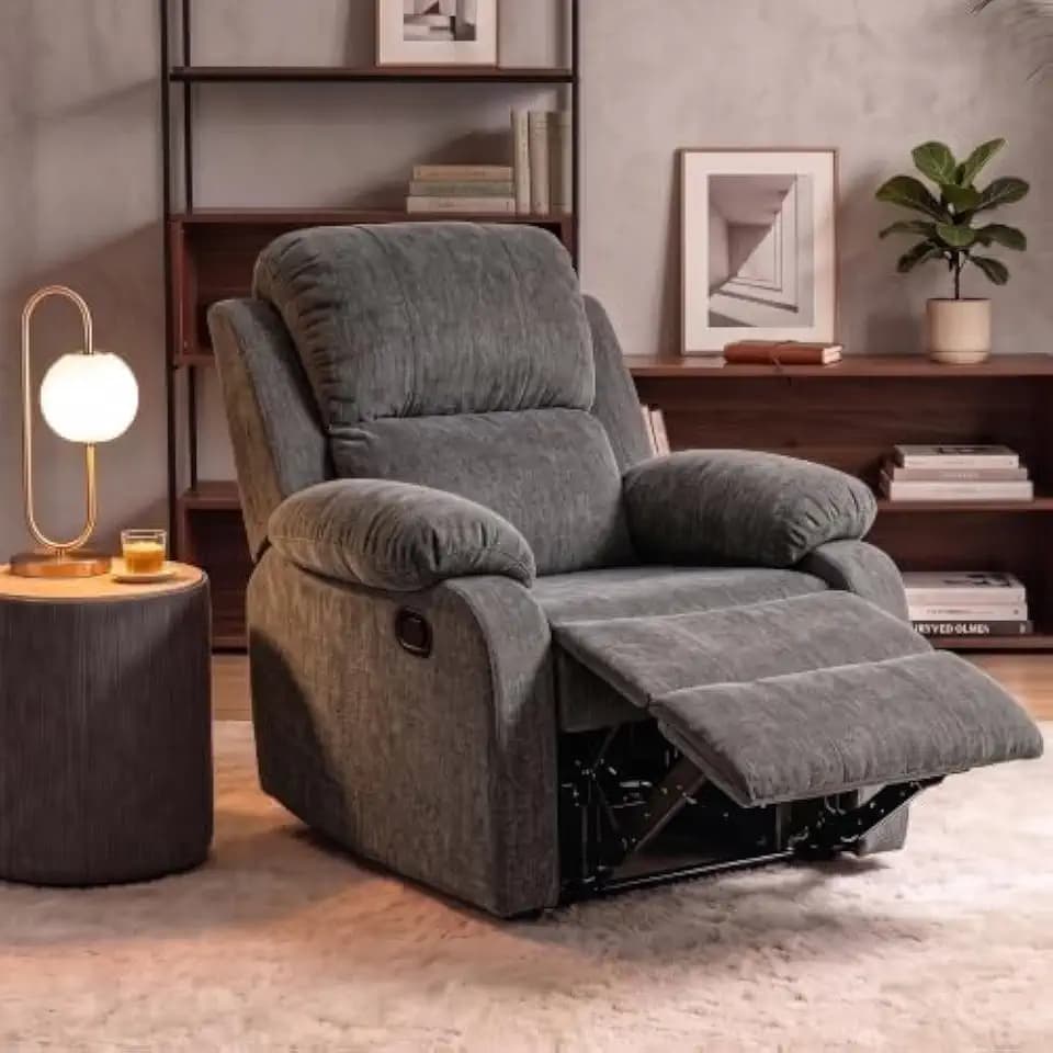 NicBex Single Manual Recliner Chair with Adjustable Backrest, Gray