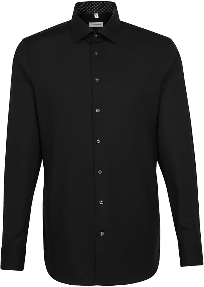Seidensticker Herren Men Slim Patch Longsleeve Cotton Hemd (1er Pack)