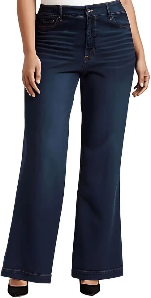 Jessica Simpson Women's True Love Trouser Wide Leg Jean Plus