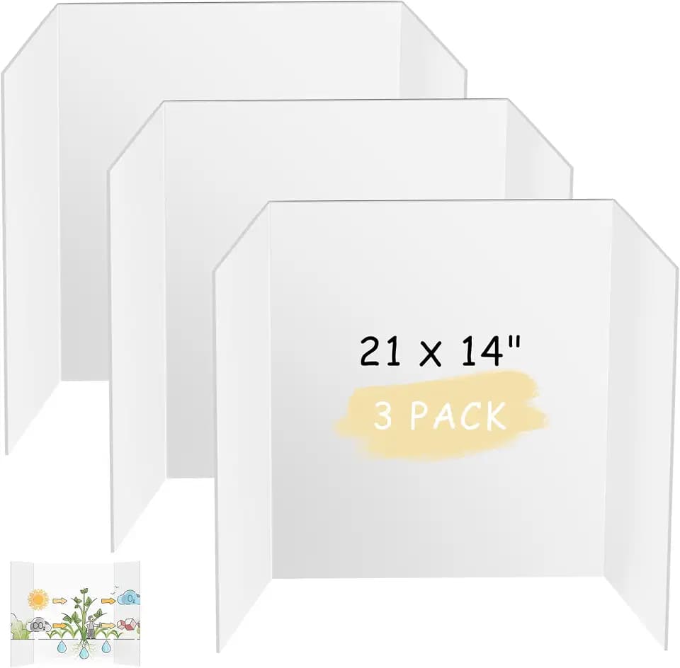 HAUTOCO 3 Stück Dreifach Gefaltete Postertafel, Weiß Wellpappe 53,6x35,6cm