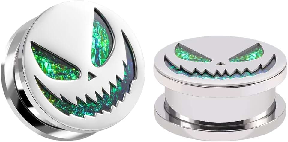 COOEAR 1 Paar Gauges Ohrringe Circle Fake Opal Tunnel Ohrstöpsel Flesh Stretchers Expander 8mm bis 25mm.