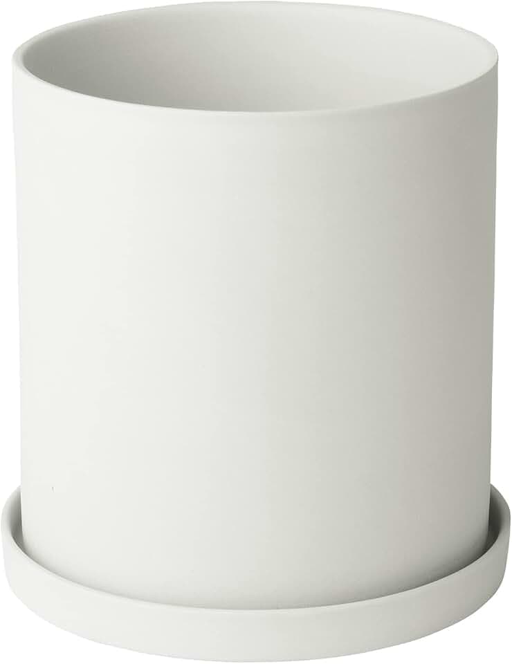 blomus -Nona- Kräutertopf Size L, Sanfter Weißton, Elegantes Wohnaccessoire, Farbe White 66520