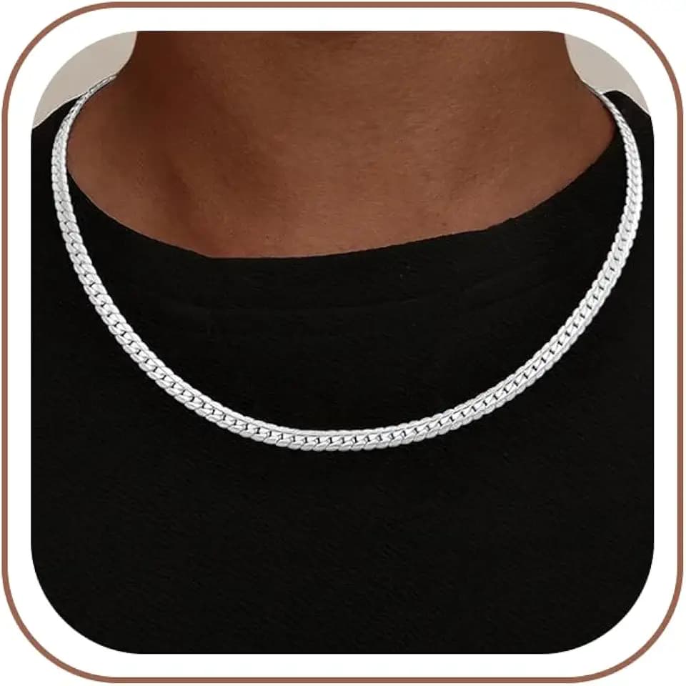 S925 Sterling Silver Chain Necklace for Men