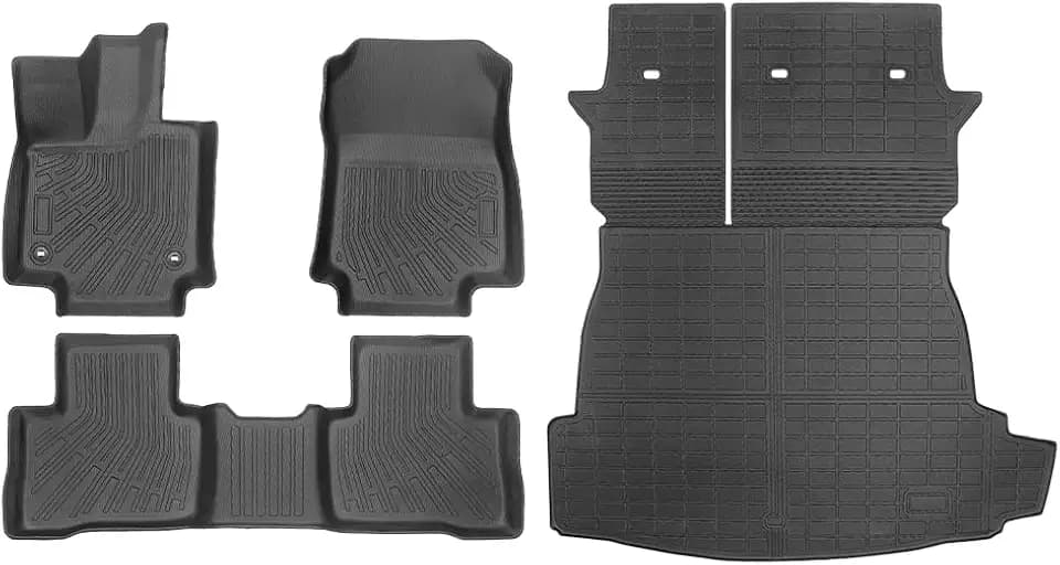 Custom Floor Mats & Cargo Liner for 2025 Toyota RAV4 PHEV/Prime, All-Weather TPE Liners with Backrest Mats, 3D Laser Scanned for 2025 RAV4 New Generation, Black