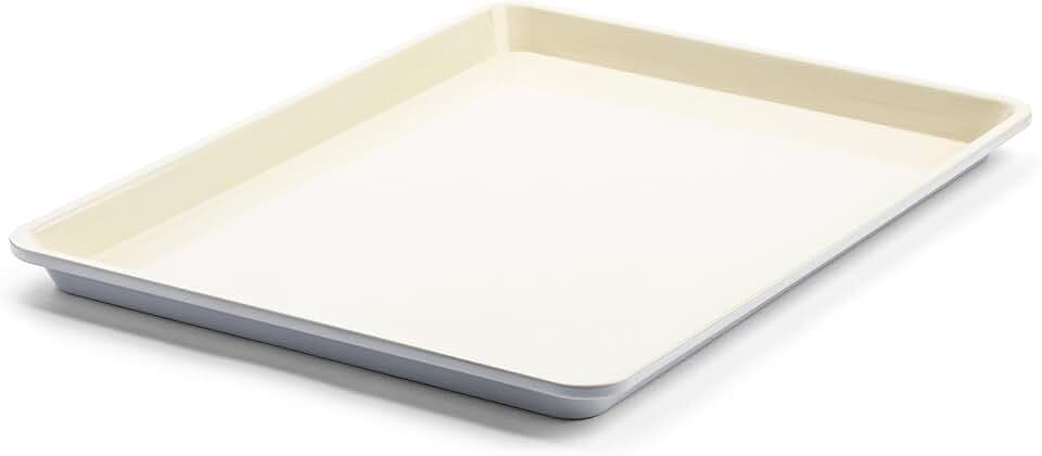 GreenLife Bakeware 18” x 13” Half Cookie Sheet Baking Pan, Non-Toxic PFAS-Free Healthy Ceramic Nonstick, Oven Safe to 450°F, Easy Release, Even Heating, Easy Clean, Gray