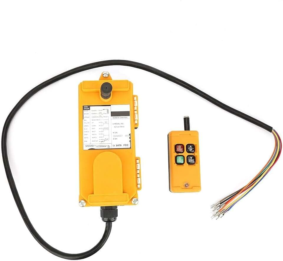 kabellose Fernbedienung für Elektro Kettenzug Hubkran mit Hubsteuergerät Notaus Drucktastenschalter 4 Tasten 1 Sender + 1 Empfänger