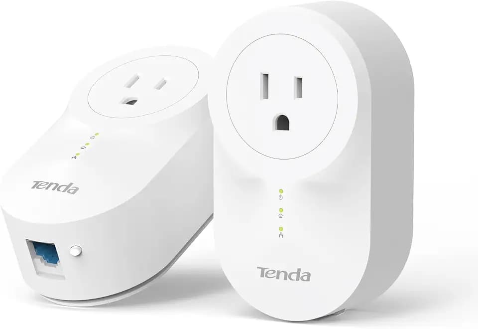 Tenda AV1000 Powerline Etherne Adapter Kit with Gigabit Ports, Ethernet Over Power, Plug&Play, Power Saving, Power Outlet Passthrough, Ideal for Gaming (PH6)