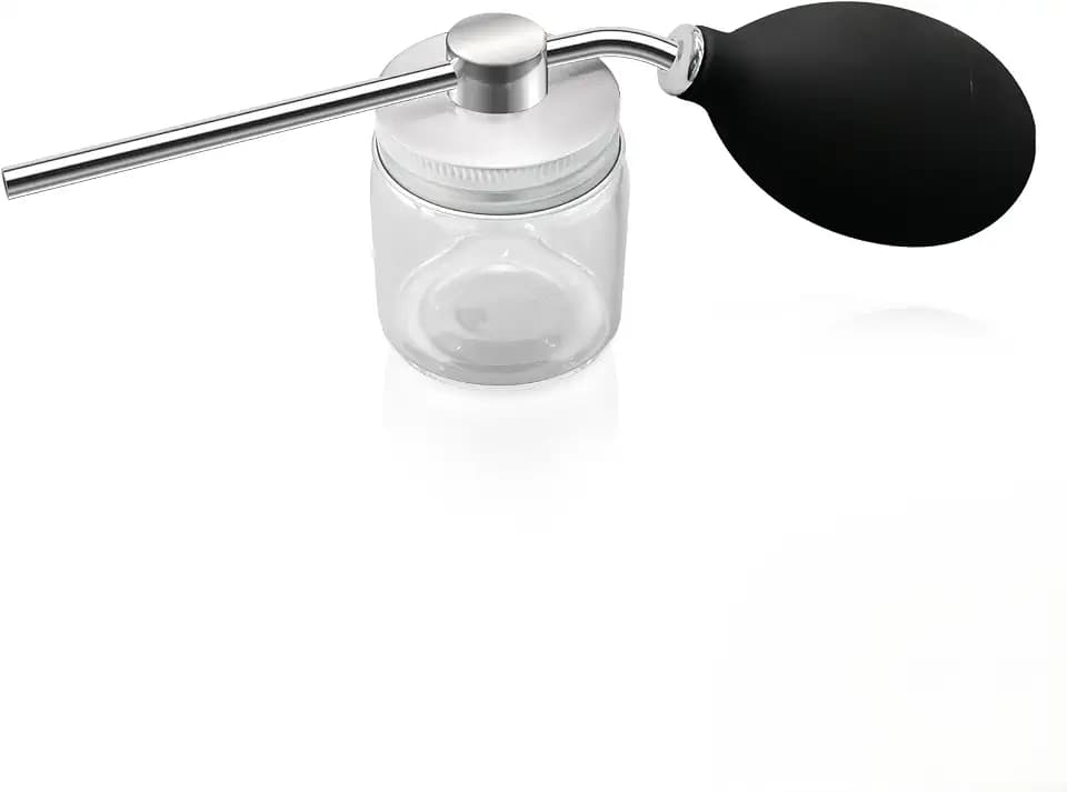 Refillable Powder Spray Bottle, Hair Fiber Applicator Pump for Hair Building Fibers, Precision Metal Nozzle for Root Touch-Ups, Dry Shampoo and Fine Cosmetic Powders ﻿ ﻿