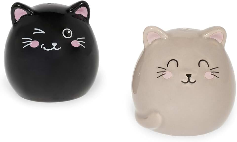 Legami - Salz- und Pfefferset aus Keramik, Kitty-Thema, Handbemalt