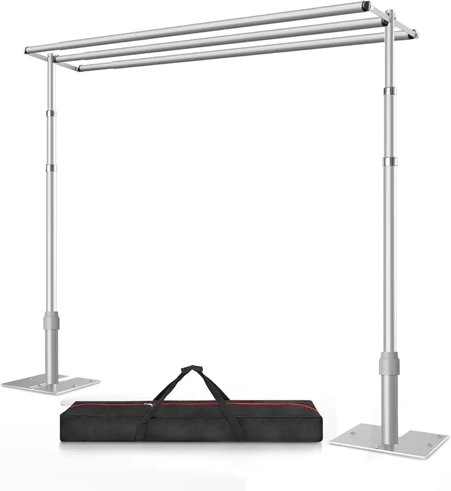 12x10ft Three Crossbar Heavy Duty Pipe and Drape Stand Kit, Silver