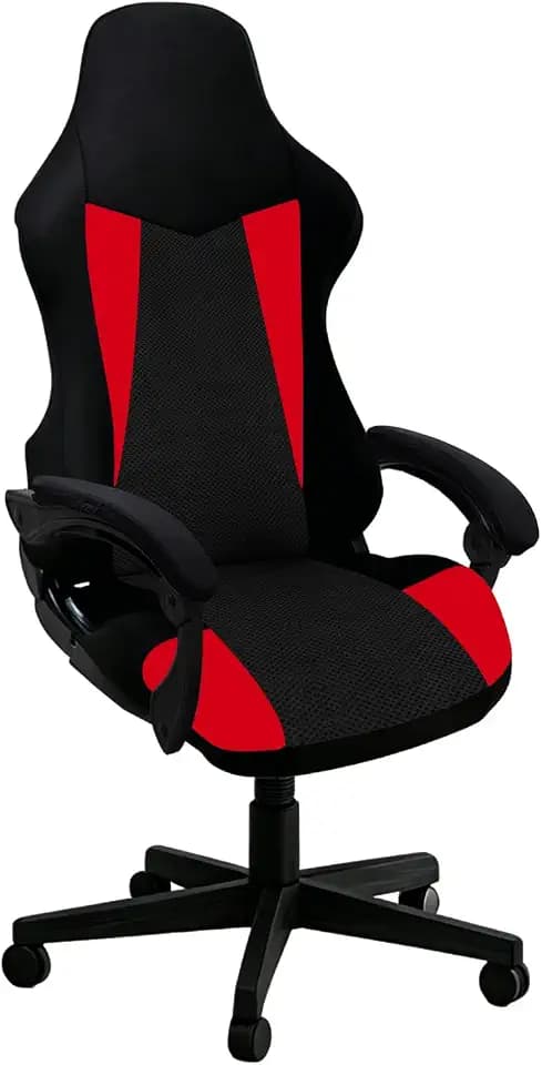 Gaming Stuhl Bezug Kratzfest 4 Stück Stretch Gamingstuhl-Bezüge Sessel Überzug Bürostuhl Drehstuhl Bezug Mit Armlehnen Stuhlhussen Für Gamer(no Stuhl)(red,Style 2)