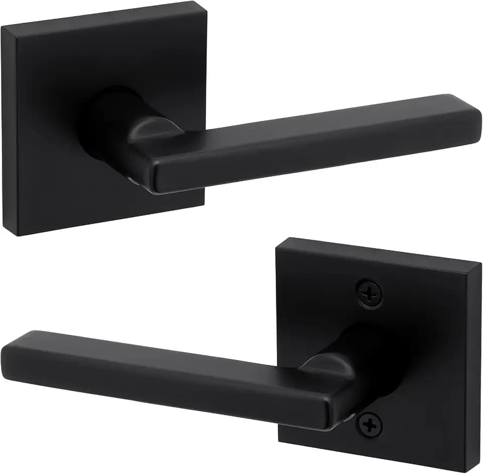 Modern Halifax Passage Door Leverset - Matte Black
