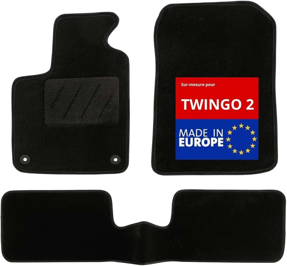 DBS 01763618 Fußmatten Set Vorne und Hinten schwarz Kompatibel mit RENAULT Twingo 2 CN0