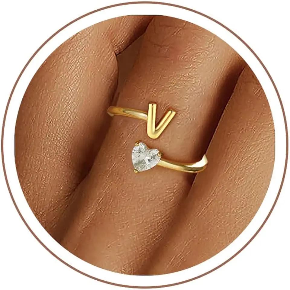 Gold Initial Rings for Women Girls Teen Gifts