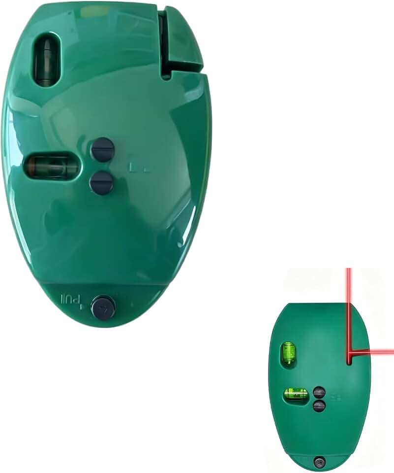 Portable 90 Degree Alignment Tool with Hidden Fixed cone and Magnet - Small Alignment Gauge for Construction, Measure Horizontal Plane Alignment (No Batteries Included) (Green)