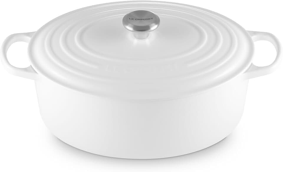 Le Creuset Enameled Cast Iron Oval Dutch Oven, 8 qt., White