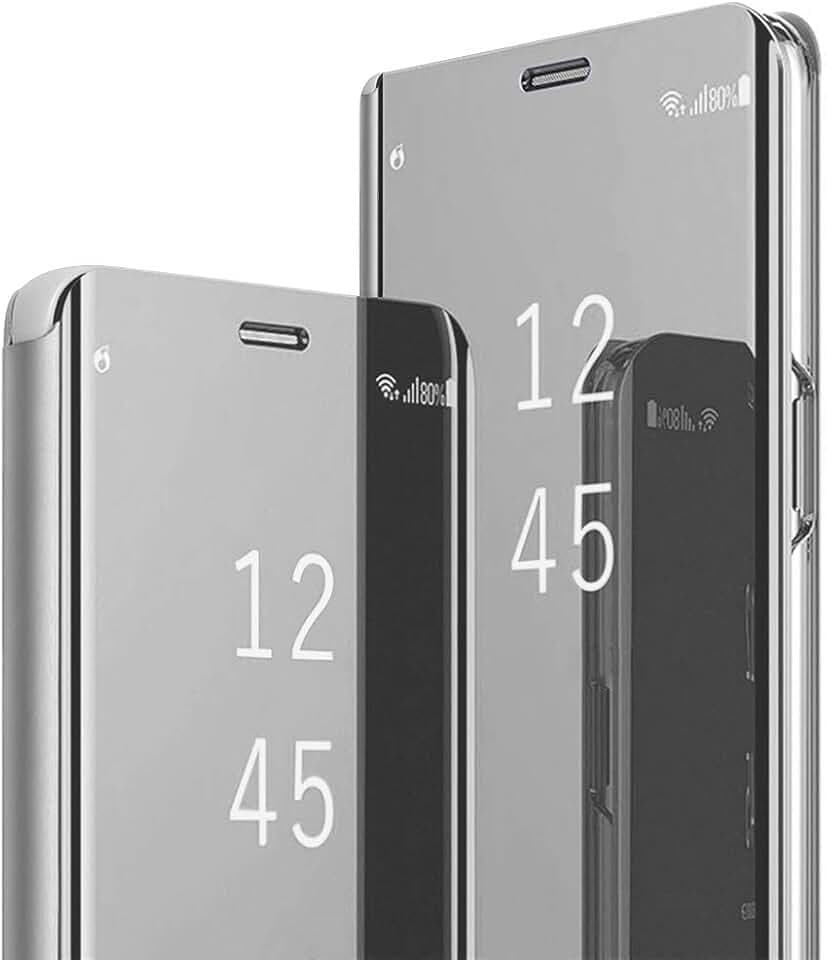 Handyhülle für iPhone 17 Pro Max Hülle Leder Klappbar Flip Original Clear View Spiegel Cover 360 Grad Stoßfest Lederhülle mit Standfunktion Mirror Case für iPhone 17 Pro Max 5G Case Tasche