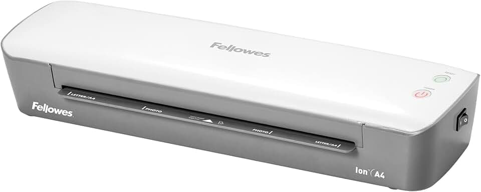 Fellowes Laminiergerät A4 Ion für das Home Office, für Laminierfolien bis 125 Mikron Stärke, inkl. 10 Laminierfolien A4