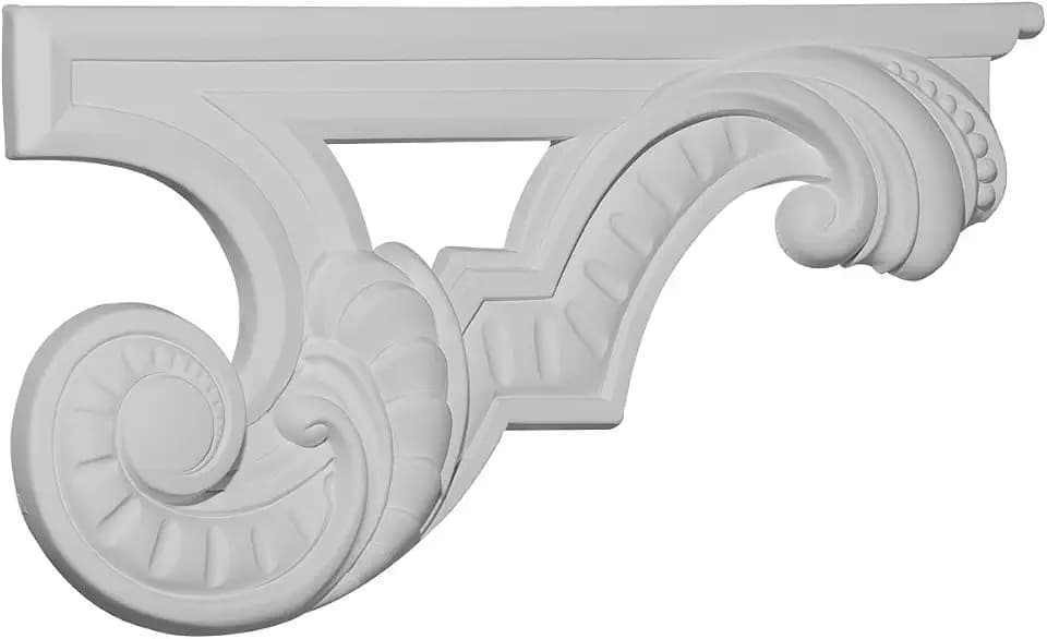 Ekena Millwork SB12X06SC-R Scroll, Right Stair Brackets, 12 3/8"W x 6 5/8"H x 3/4"D, Primed