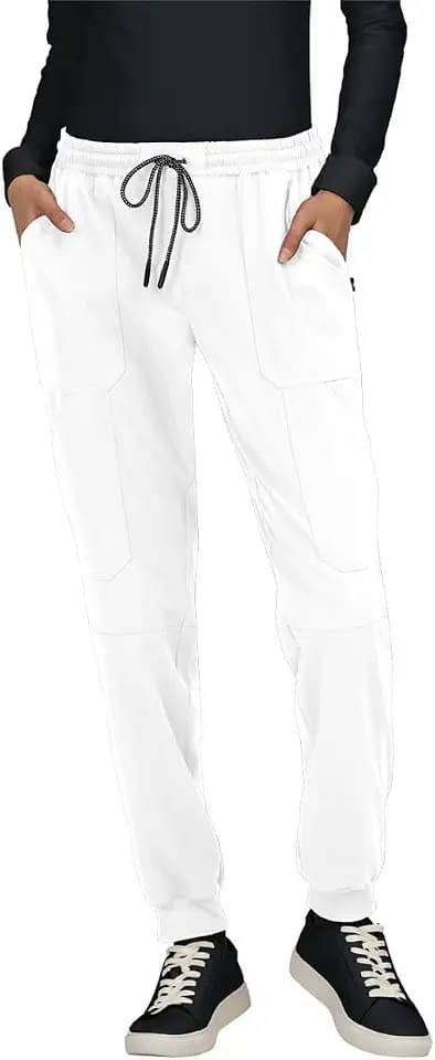KOI Next Gen Women's 7 Pocket Good Vibe Jogger Scrub Pants with 4-Way Stretch and Elastic Waistband