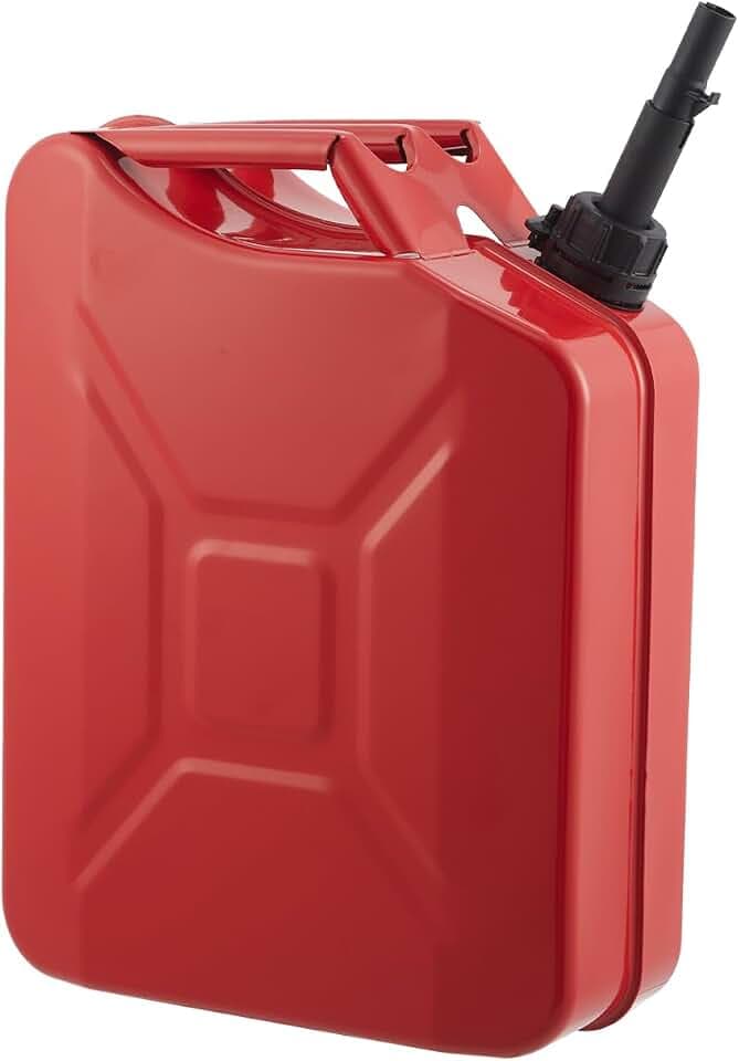 Garvee Metal Transfer Tank with Tube,Storage Can with Sealing Cap,Red 1Pack