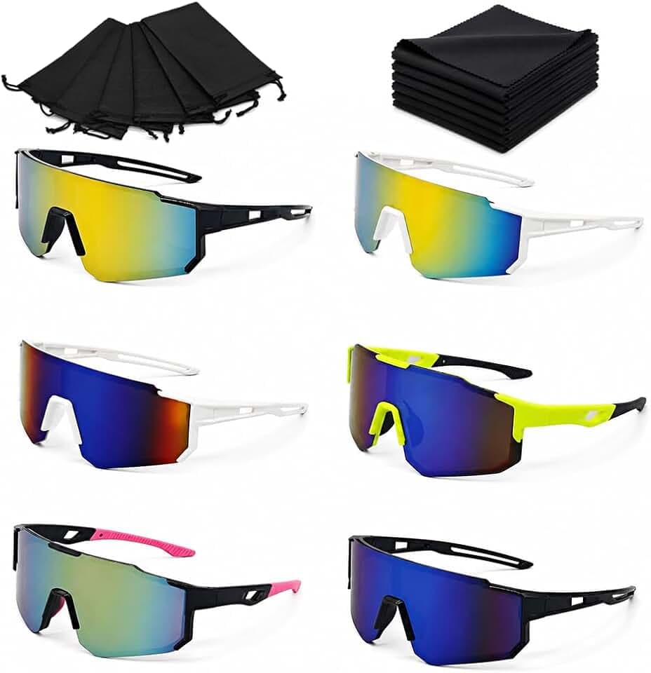 Schnelle Brille,6 Stück Polarisierte Fahrradbrille Winddicht
