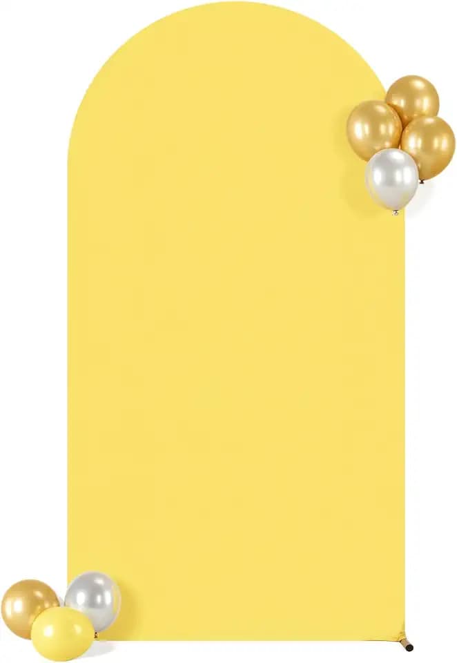 Yellow Arch Backdrop Cover 7.2FT Wedding Arch Covers Stretchy Backdrop Birthday Party Yellow Arch Cover Spandex Balloon Banquet Graduation Bridal Baby Shower Photo Background Decoration