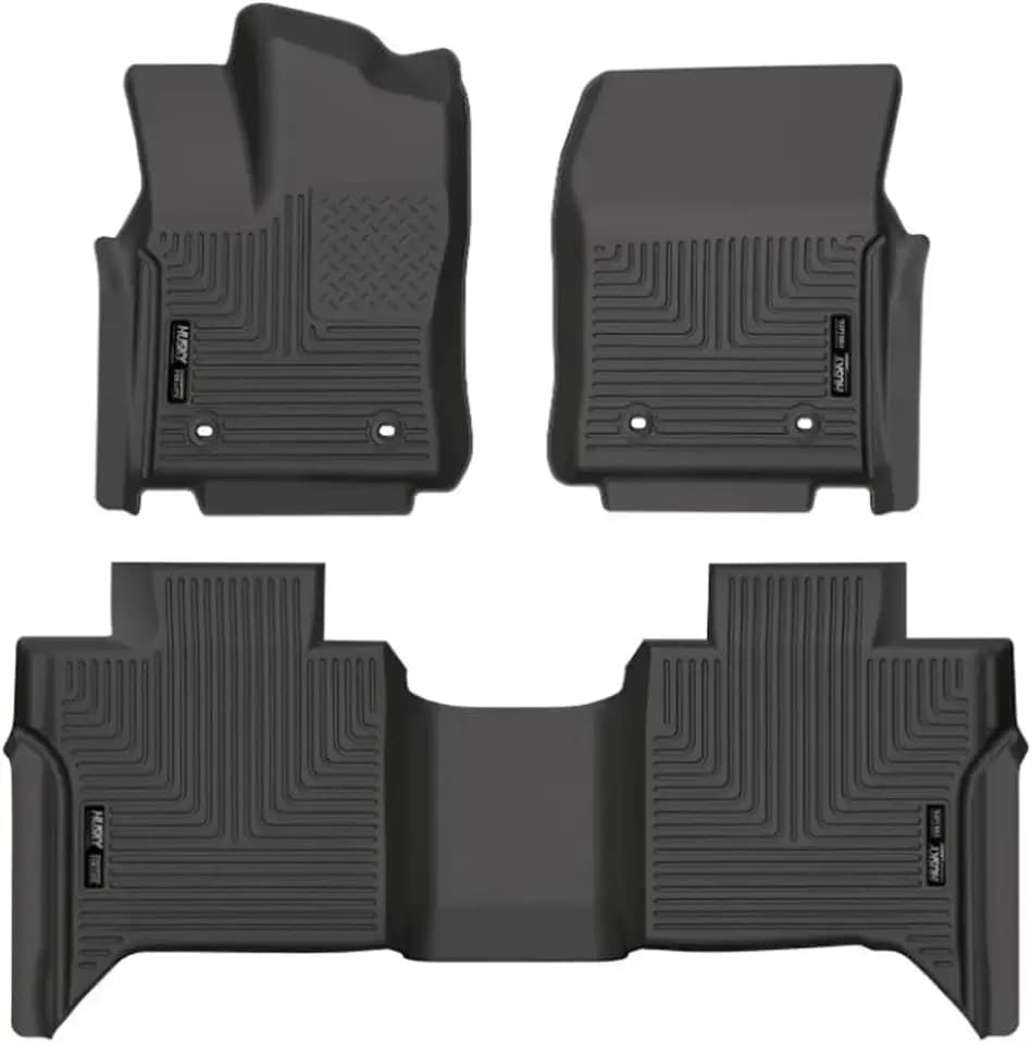 Husky Liners Weatherbeater Floor Mats | Fits 2022-2026 Toyota Tundra, CREWMAX CAB ONLY | Front & 2nd Row, 3-pc Black - 99481
