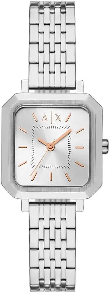Armani Exchange Watch for Women, Quarz Dreizeigeruhrwerk und 27 mm Gehäusegröße mit Edelstahlarmband