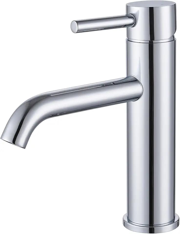 Wasserhahn Bad Chrom, Waschtischarmatur Edelstahl Mischbatterie