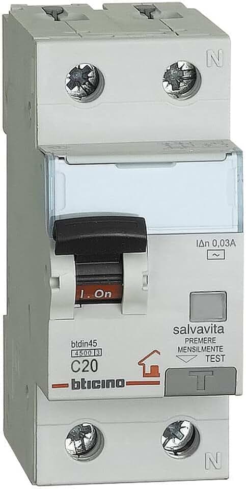 Bticino BTDIN LS Leistungsschutzschalter 1P + N, 4,5 kA, Idn = 0,03 A.