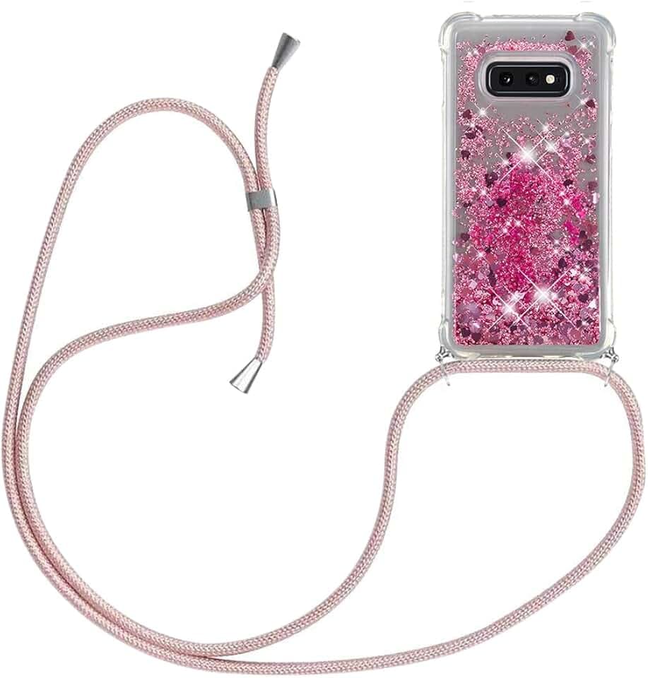 Handykette Handyhülle für Samsung Galaxy S10e Quicksand Glitzer mit Band
