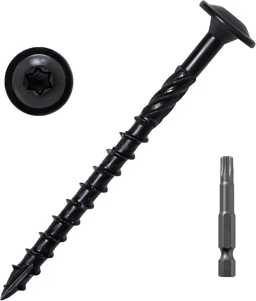 LIONMAX Lag Screws 3 Inch, Structural Wood Screws #14 x 3, 300-PCS, Black