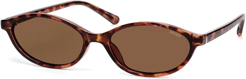 SOJOS TR90 Polarized Oval Sunglasses for Women Retro Narrow Cat Eye Shades
