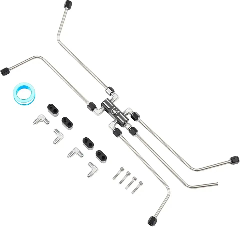 EVIL ENERGY LS Stainless Steel Coolant Crossover Steam Vent Kit Black, Complete LS Steam Port Kit with Leak-Proof Seals, Fits 6.0 5.3 LS1 LS2 LS3 LS6 LS7 LSX Engines