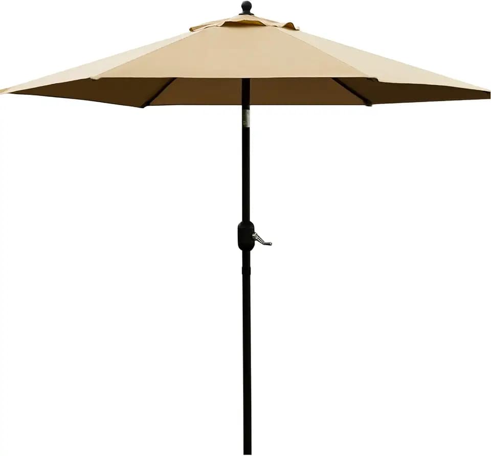 Sunnyglade 7.5' Patio Umbrella Outdoor Table Umbrella Tilt Crank Tan